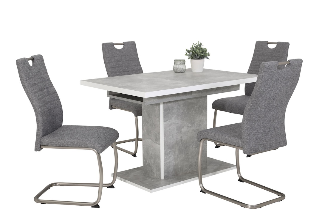Tisch Alice T Grau/Weiß 120(160) x 76 x 80 cm