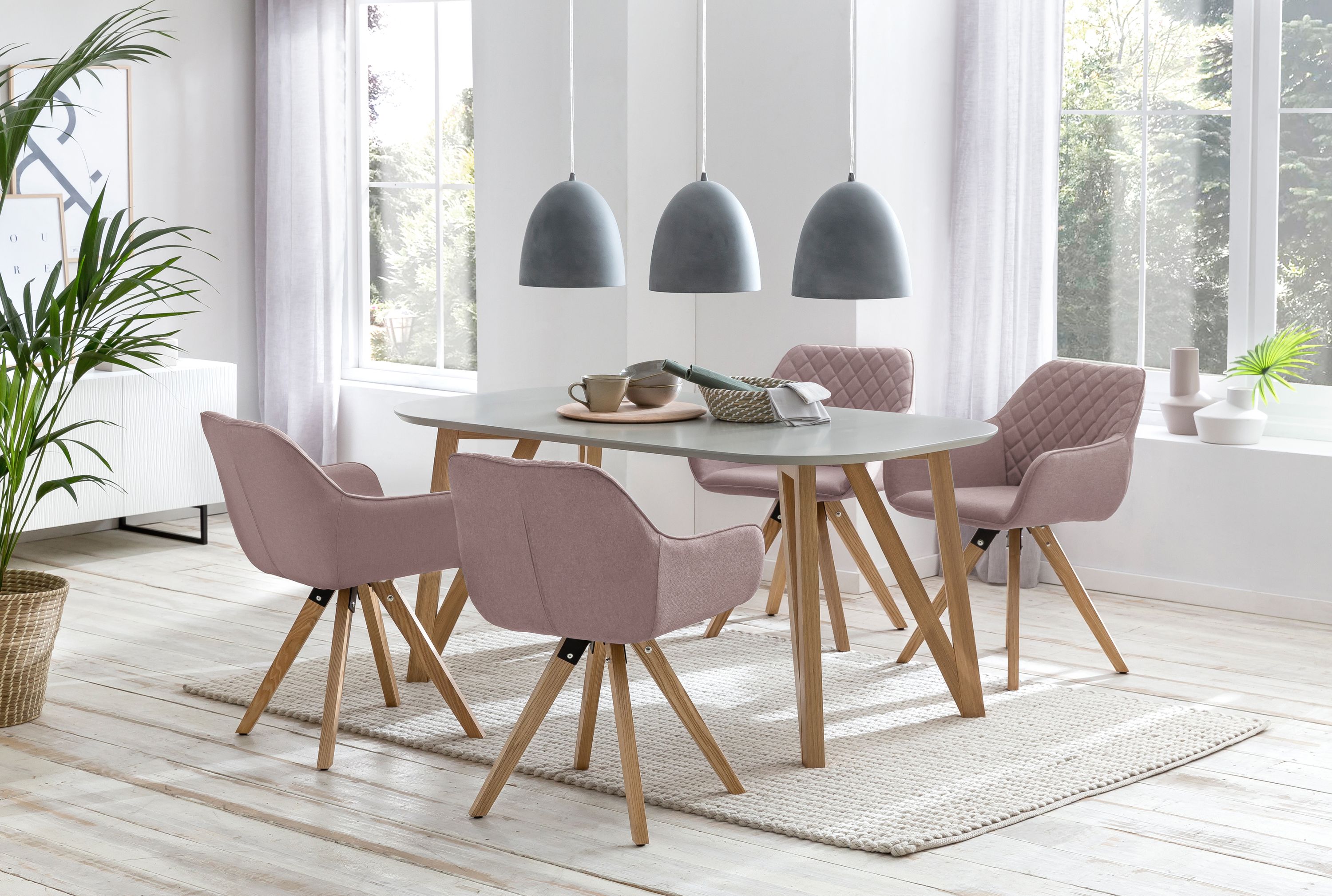 Esstisch 200x100x76 cm grau Eiche Esszimmertisch Küchentisch Tisch Holztisch