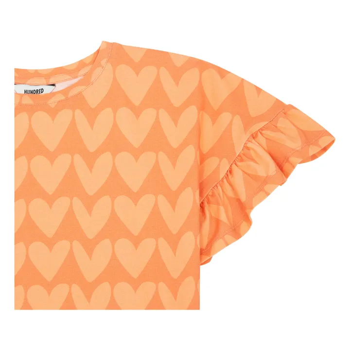 Hundred Pieces Robe Courte à Volant en Coton Bio | Orange