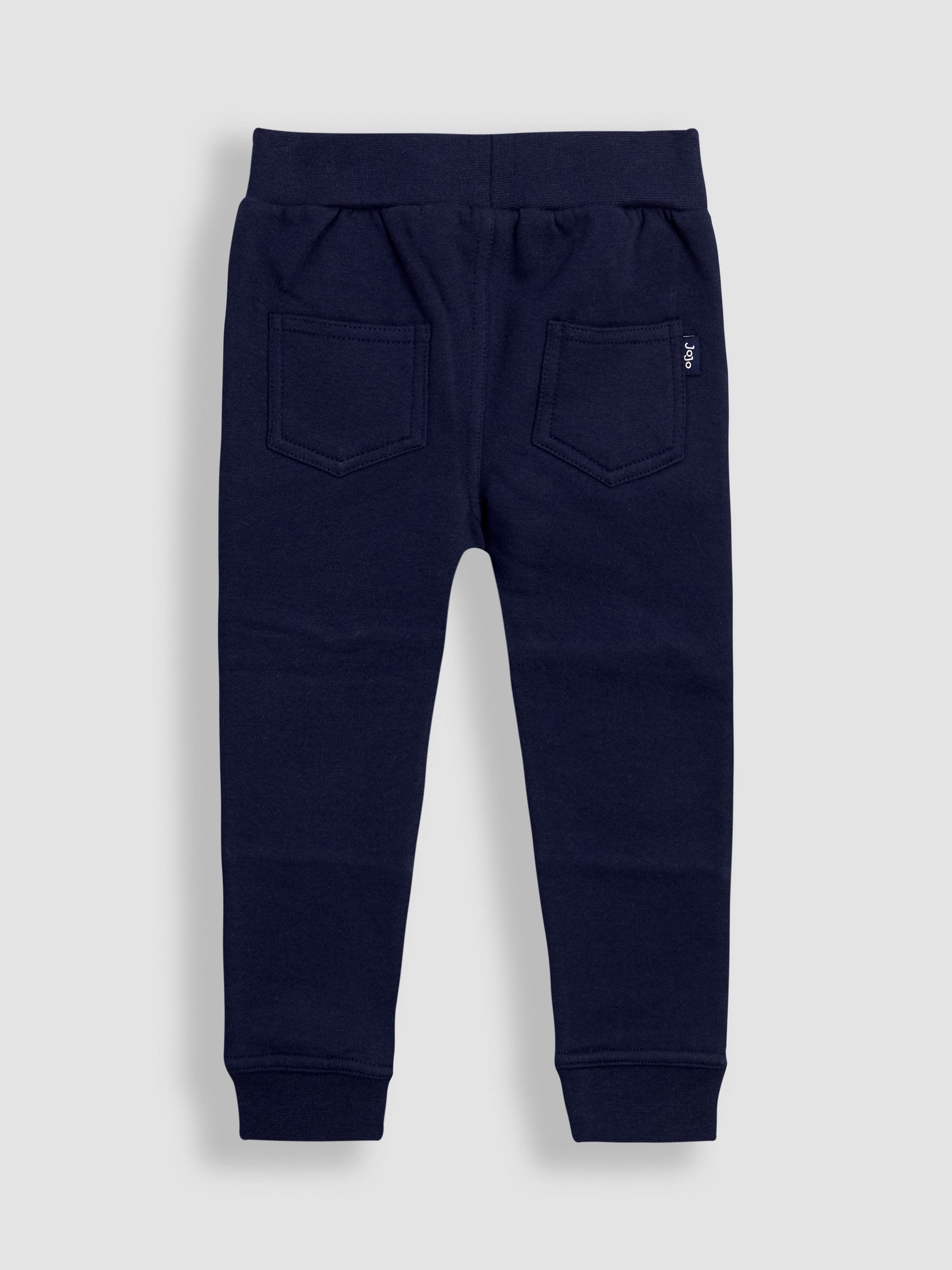 Marineblauw vos - JoJo Maman Bébé 2-Pack Appliqué Knie & Effen Joggingbroeken