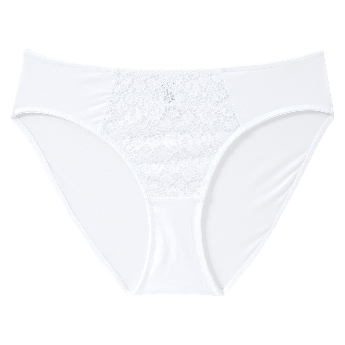Gina Benotti 2 Damen Slips mit floraler Spitze hellblau / weiss