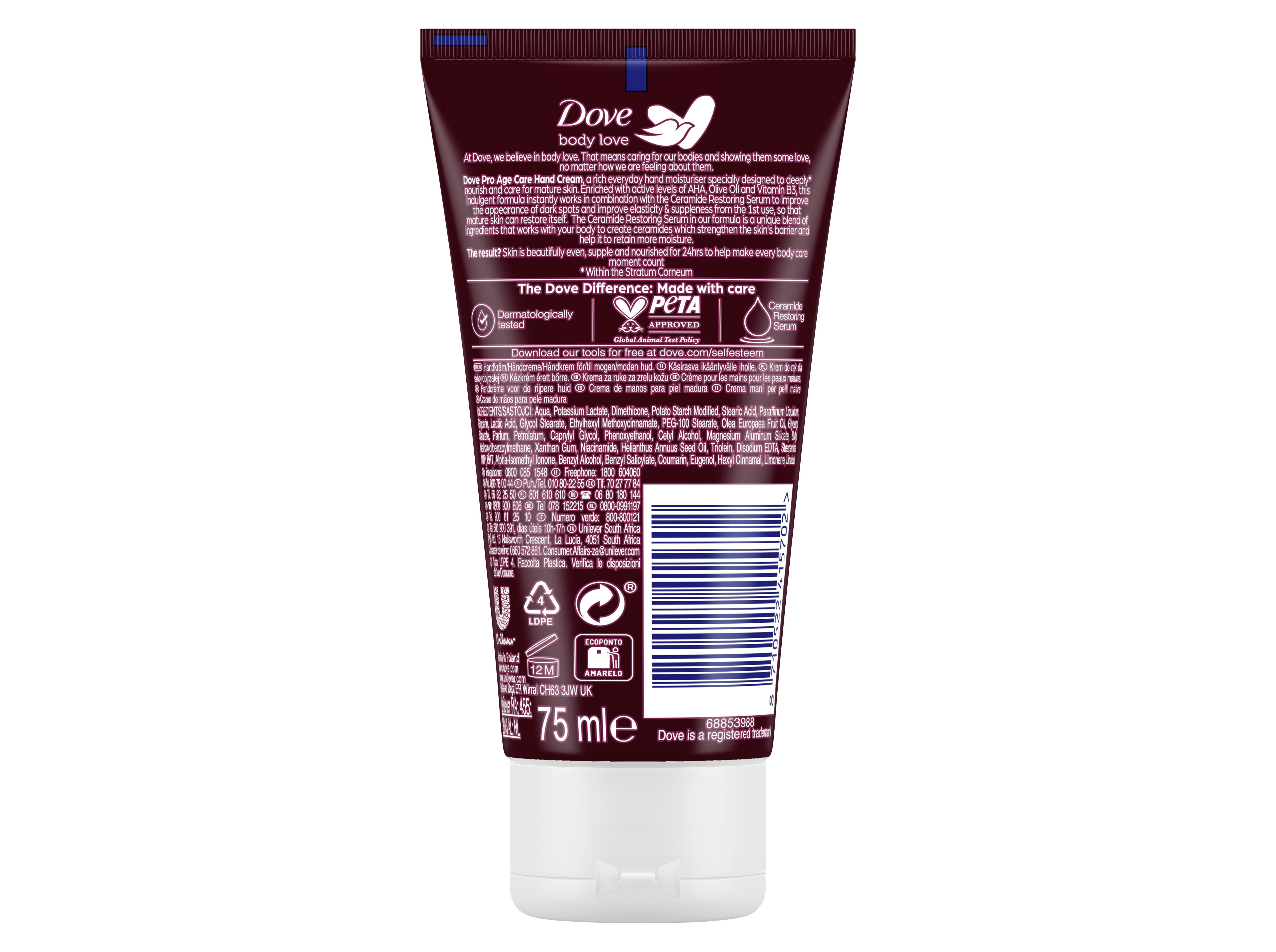 CREMES DE MÃOS DOVE PRO AGE 75ML