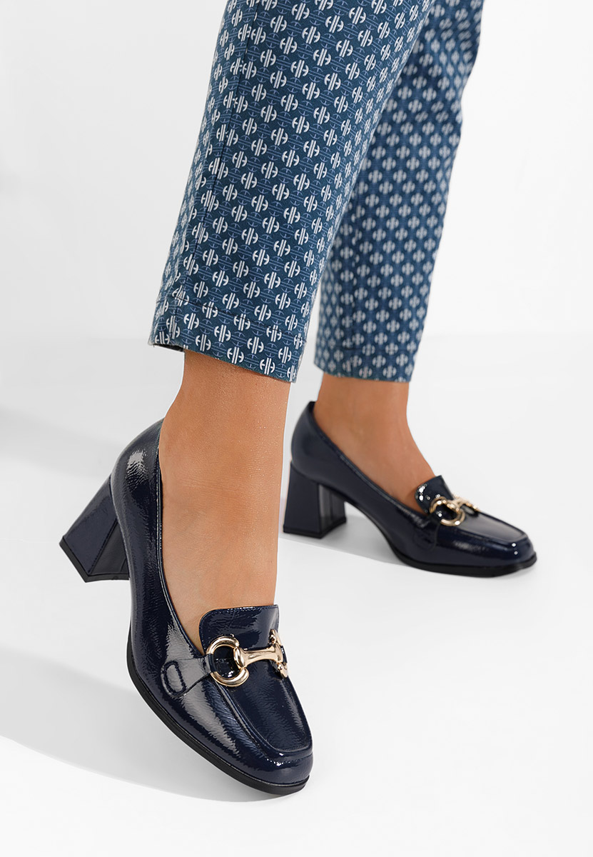 Mocassins à talon marine Velosa