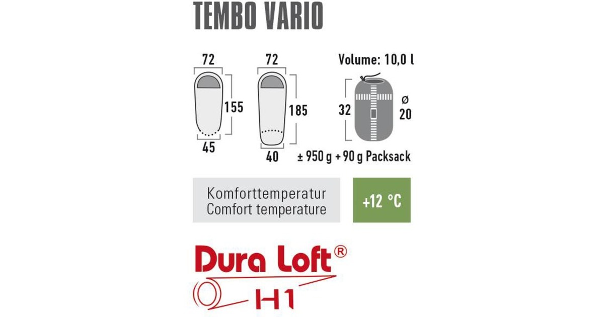 High PeakTembo Vario slaapzak  (Rood/blauw)