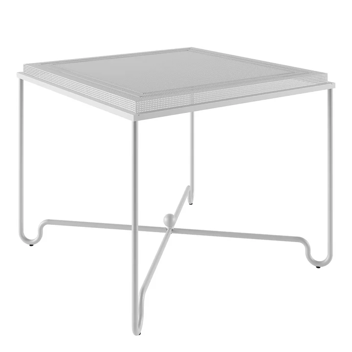 Gubi - Tropique Outdoor Esstisch, 90 x 90 cm, mattweiss