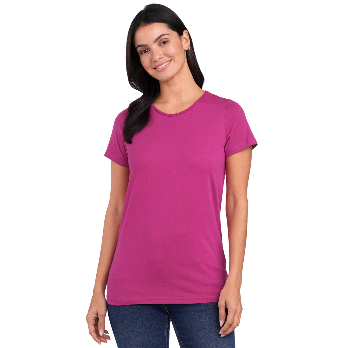 Famy 3 Damen T-Shirts in verschiedenen Dessins hellgrün / weiss / beere
