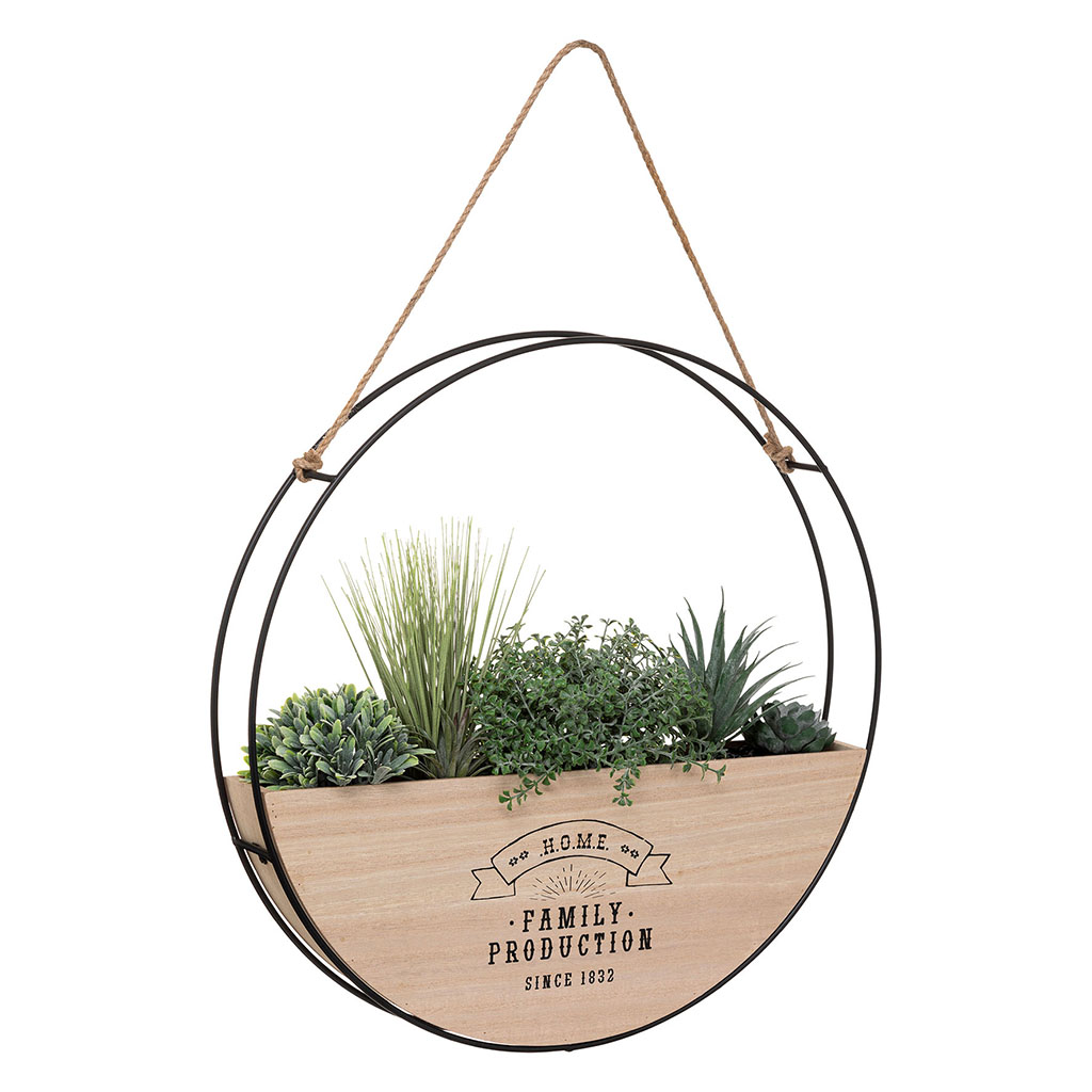 Plante artificielle à suspendre support bois D 44cm