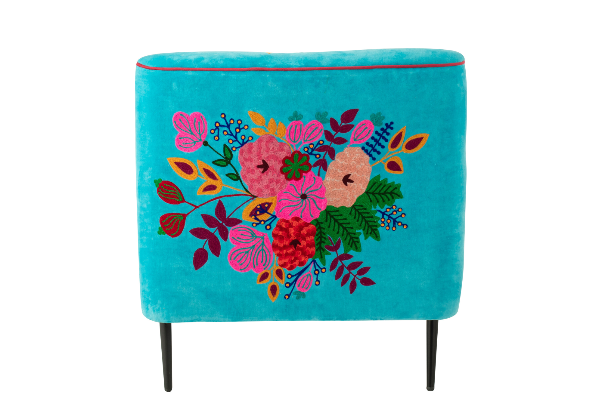 Fauteuil Bloemen Mangohout Azuurblauw