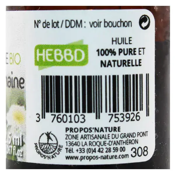 Óleo Essencial de Camomila Romana Orgânica Propos' Nature Aroma-Phytotherapy 2,5ml