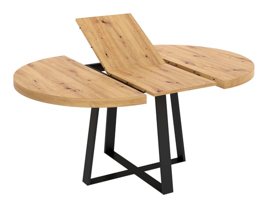 PEGANE - Table de salle à manger Table à manger ronde extensible en bois chêne avec pieds en...