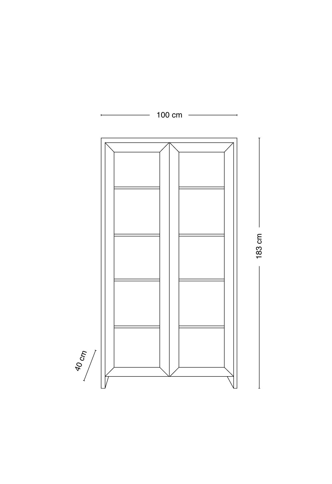 Skap svart - 100x40x183 cm