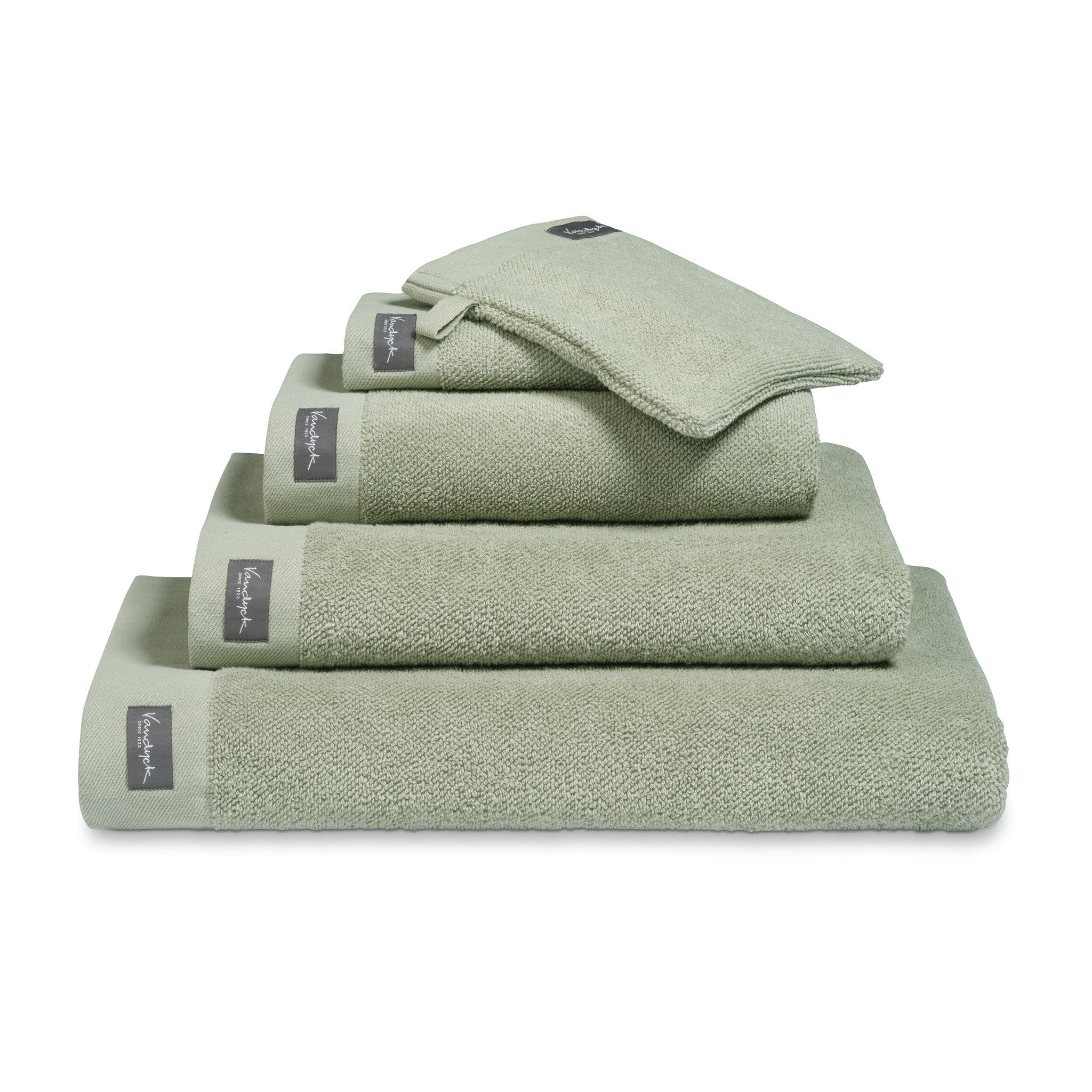 Gastendoek Home Uni Smoke Green | Groen | Katoen