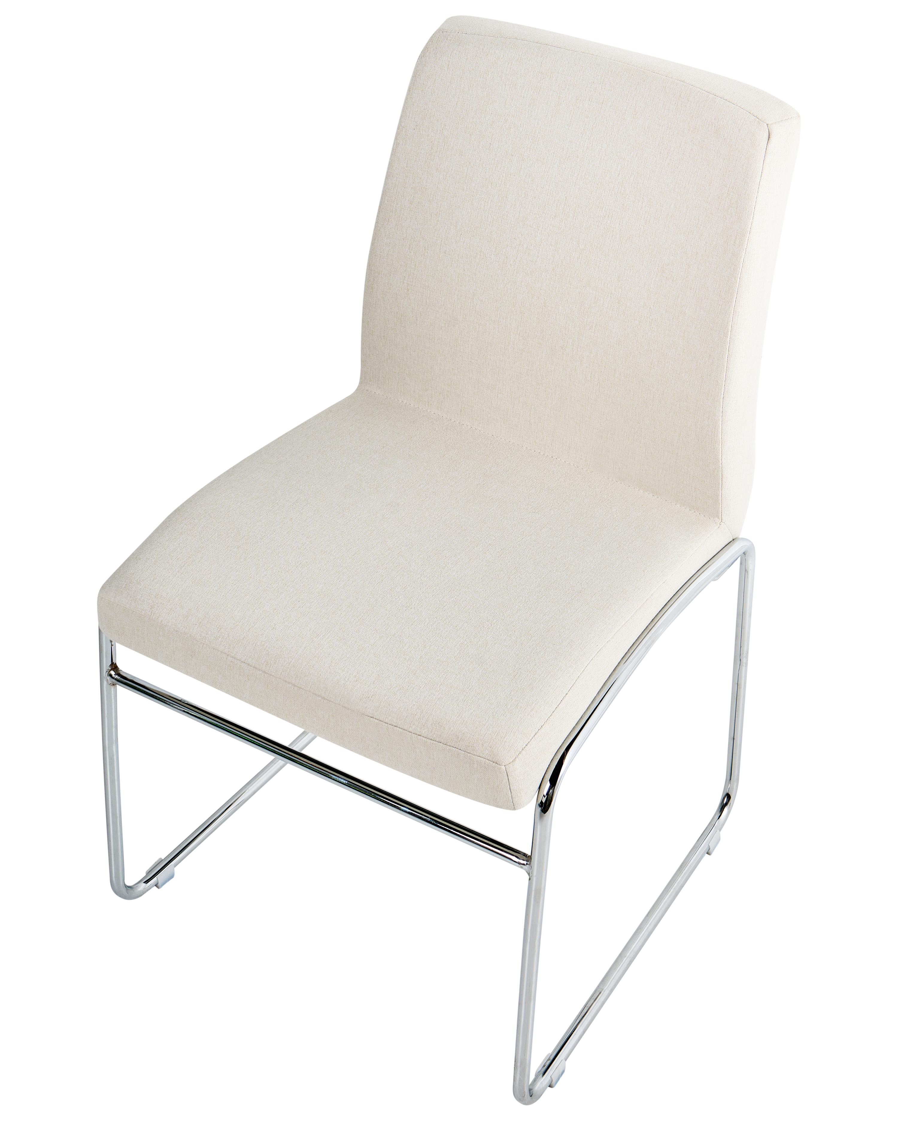 Set van 2 eetkamerstoelen LECCO Stof Lichtbeige