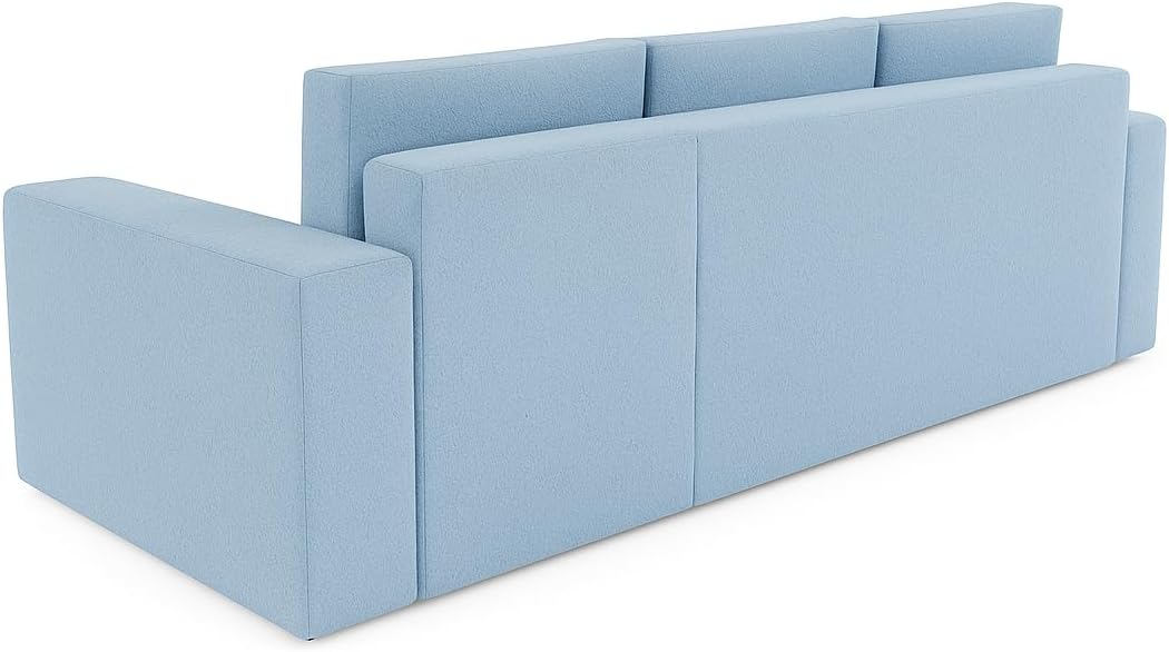 Ecksofa Milo mit Schlaffunktion und Bettkasten 200x138 cm Komfort, Eleganz & Funktionalität (Monte 71 - blau)