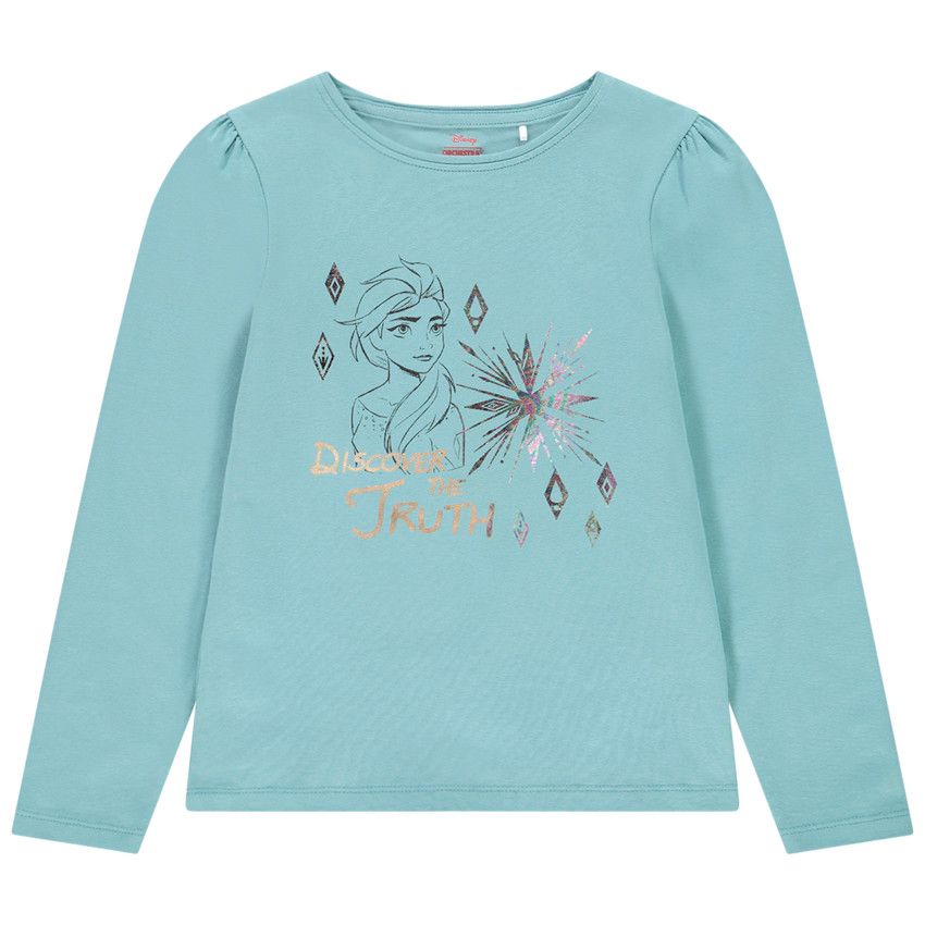 T-shirt manches longues print Reine des neiges Disney pour enfant fille - Bleu moyen