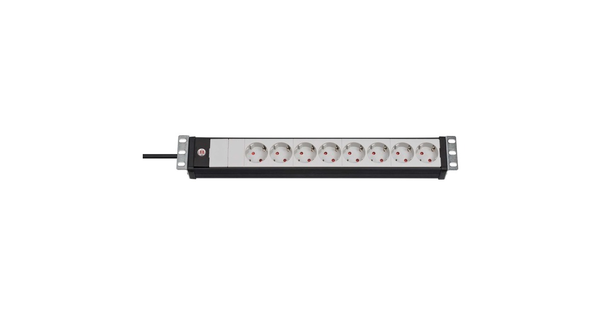 BrennenstuhlPremium-Line 19-inch stekkerdoos 8-voudig stekkerdoos  (Zwart/lichtgrijs, 3 meter)