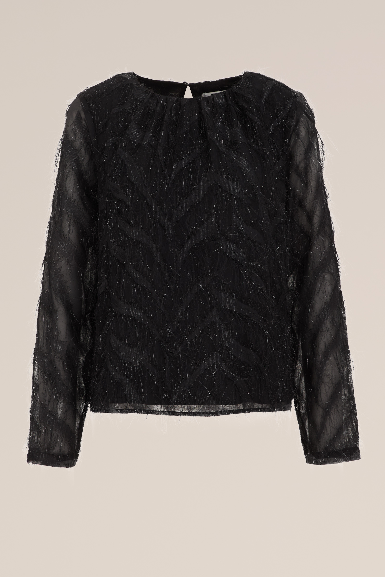 top met structuur WE Fashion Zwart