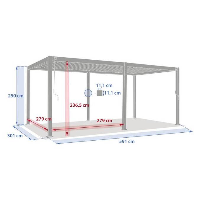 Pergola bioclimatique autoportante EVORA Argile