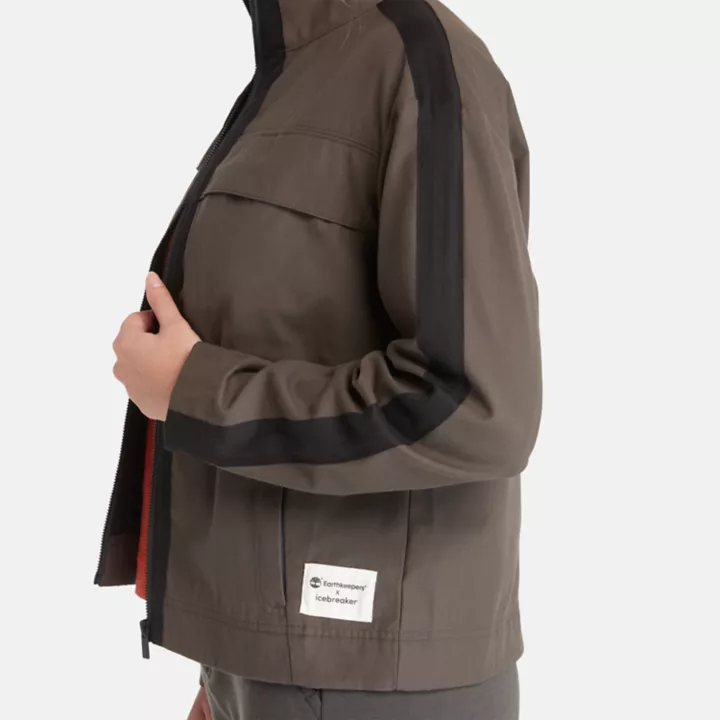 Blouson Timberland  x Icebreaker en mérinos et coton pour femme en gris foncé
