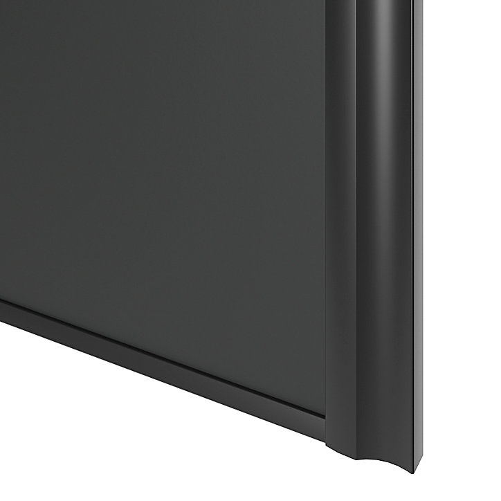 Porte de placard coulissante atelier gris anthracite profil noir GoodHome Arius H. 248,5 x L. 91.2 cm + amortisseurs
