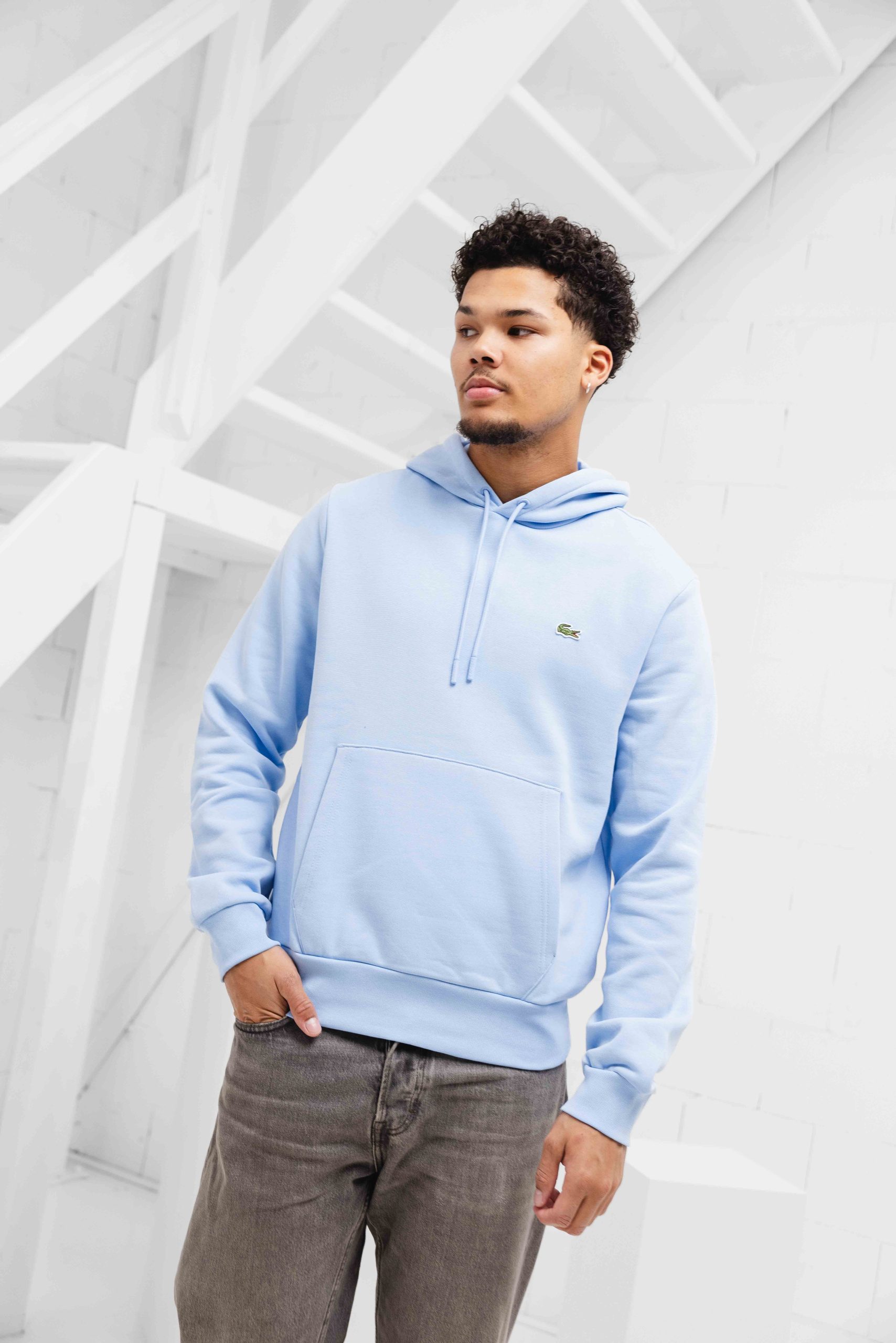 Lacoste Fleece Hoodie Heren Lichtblauw