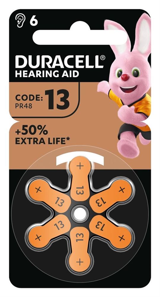DURACELL Batterie EasyTab 13 Zinc Air D6 1.4V Blist 6 Stk