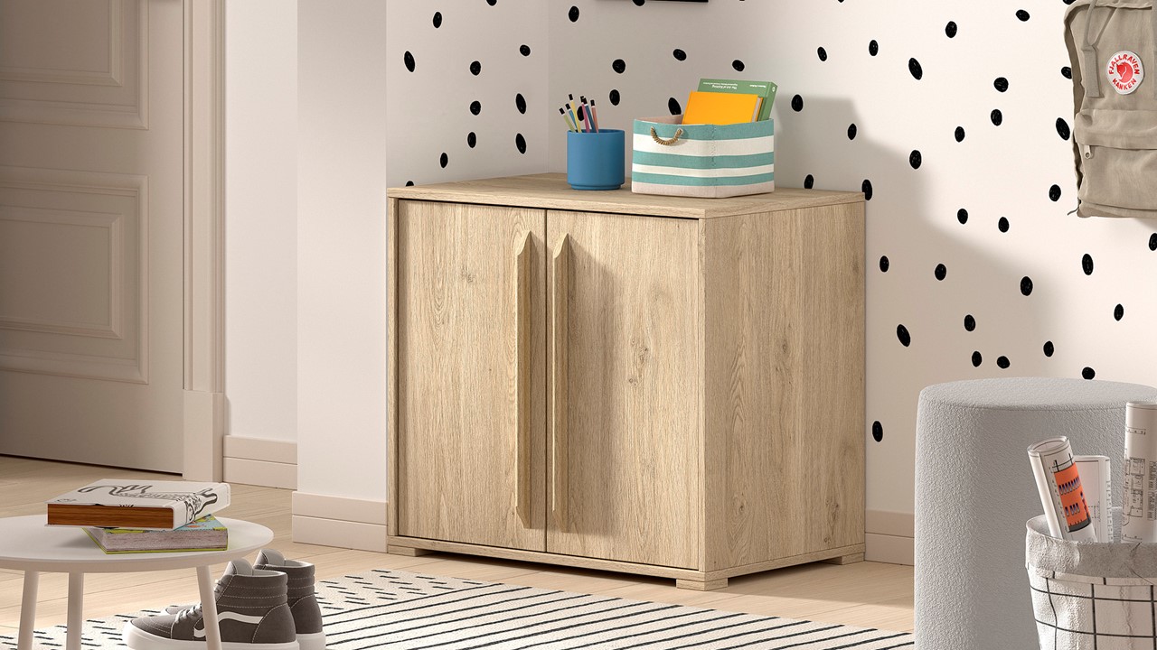 Commode 2 deuren voor halfhoogslaper Sam eik