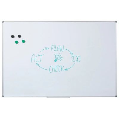 DAHLE - Tableau blanc laqué 100 x 150 cm - magnétique - cadre alu renforcé