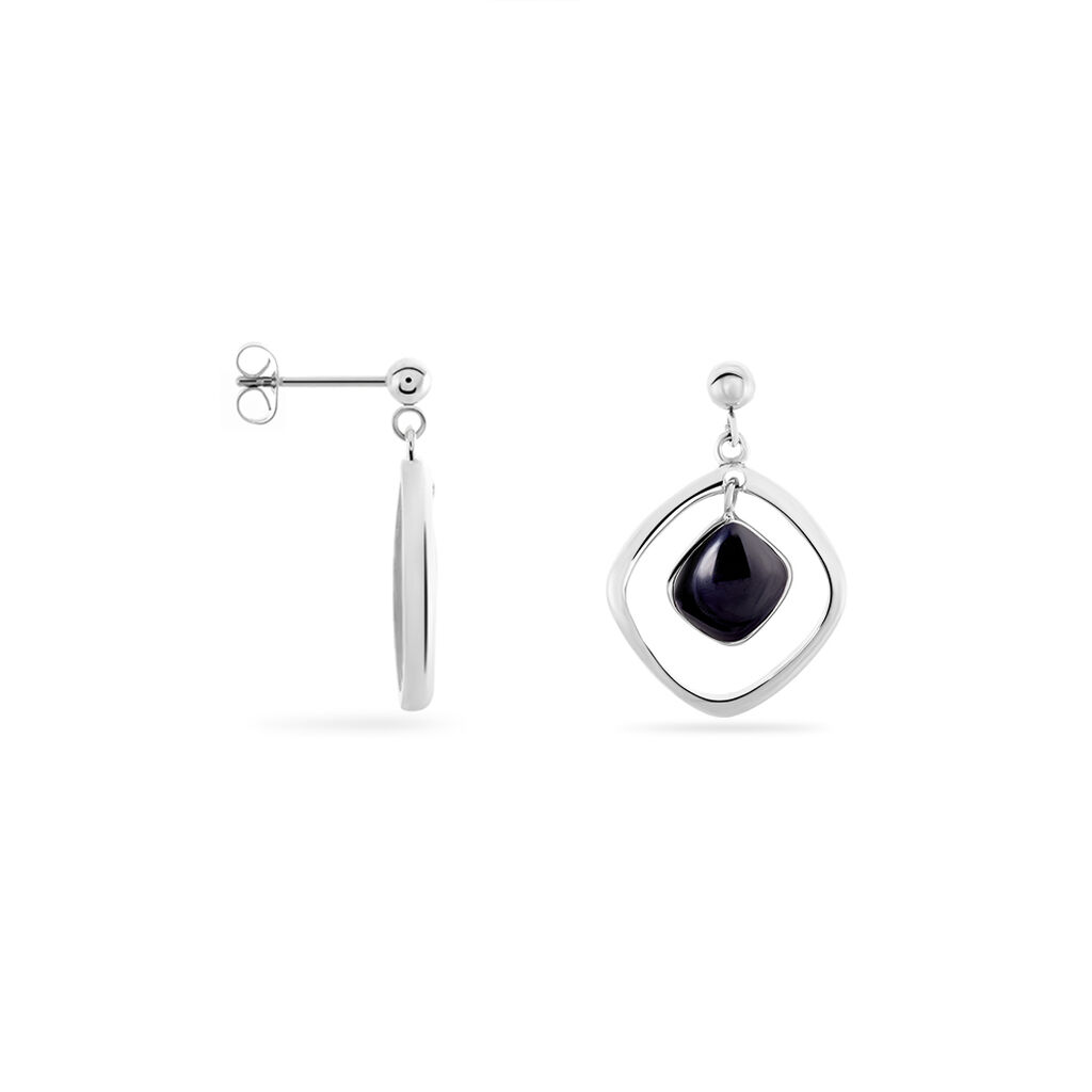 Boucles D'oreilles Pendantes Hayata Acier Blanc