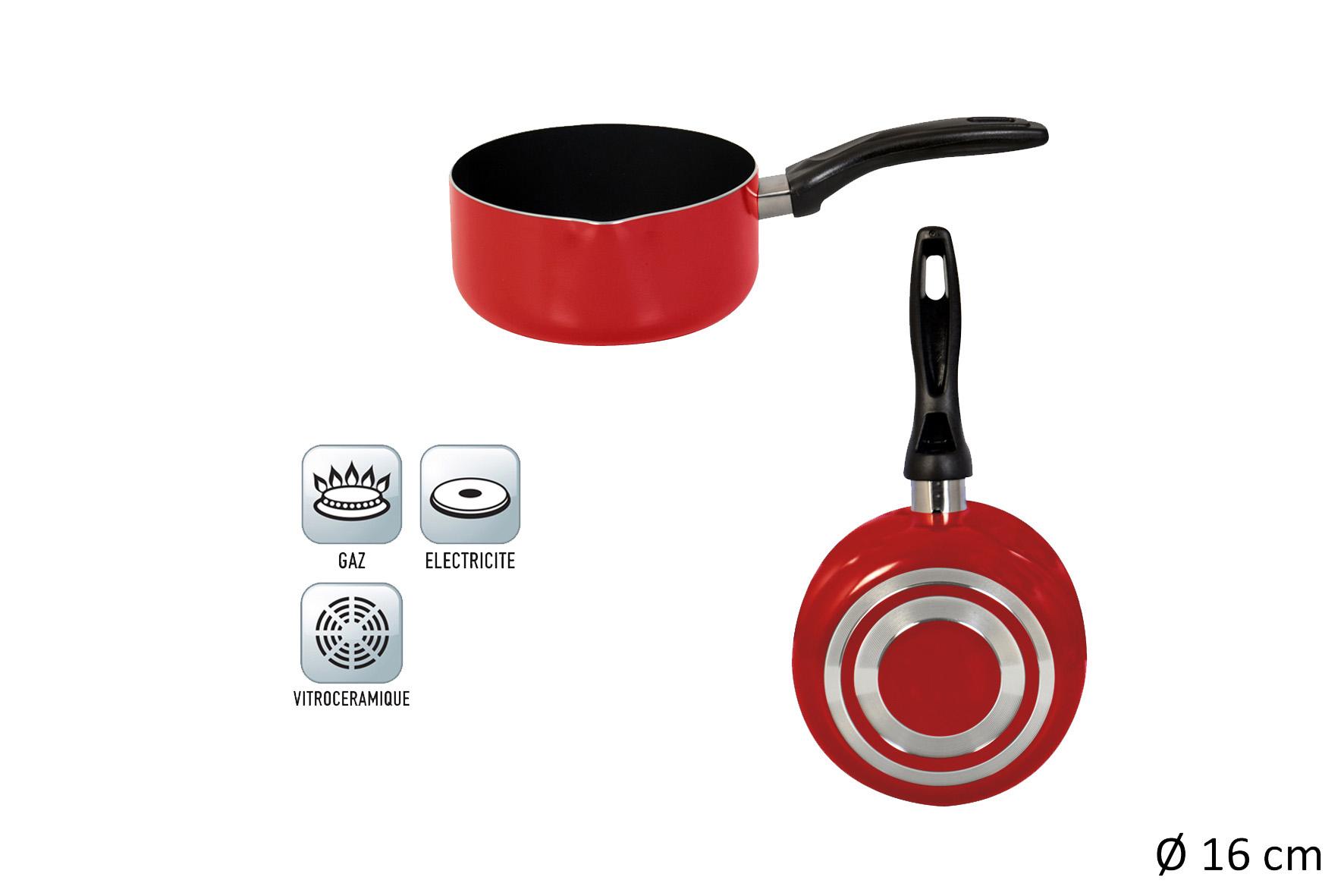 CASSEROLE ALUMINIUM D.16CM TOUS FEUX SAUF INDUCTION