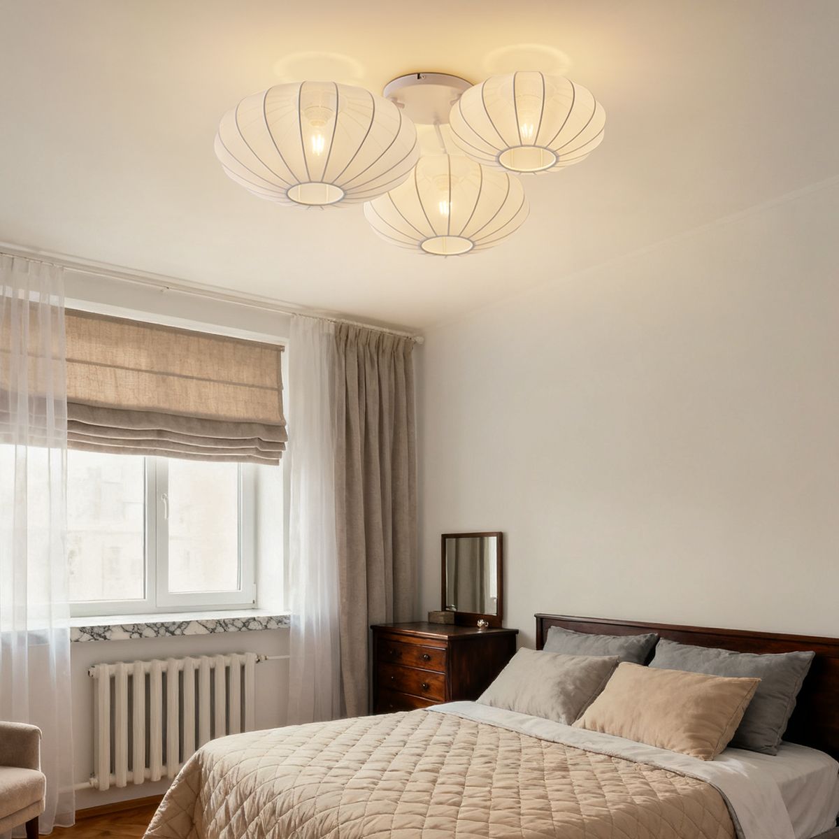 Japandi plafondlamp wit 3-lichts - Multi Bida