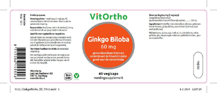 VitOrtho Ginkgo Biloba Extract 60mg Capsules 60VCP