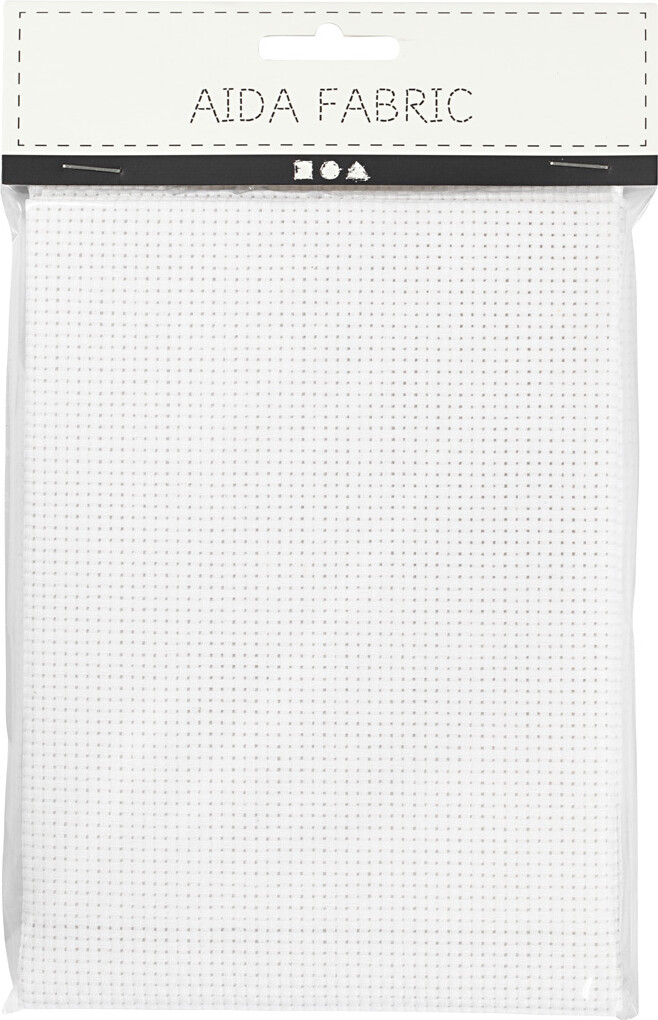 Aidastof - Str. 50X50 CM - 43 Tern Pr. 10 CM - Hvid - 1 Stk