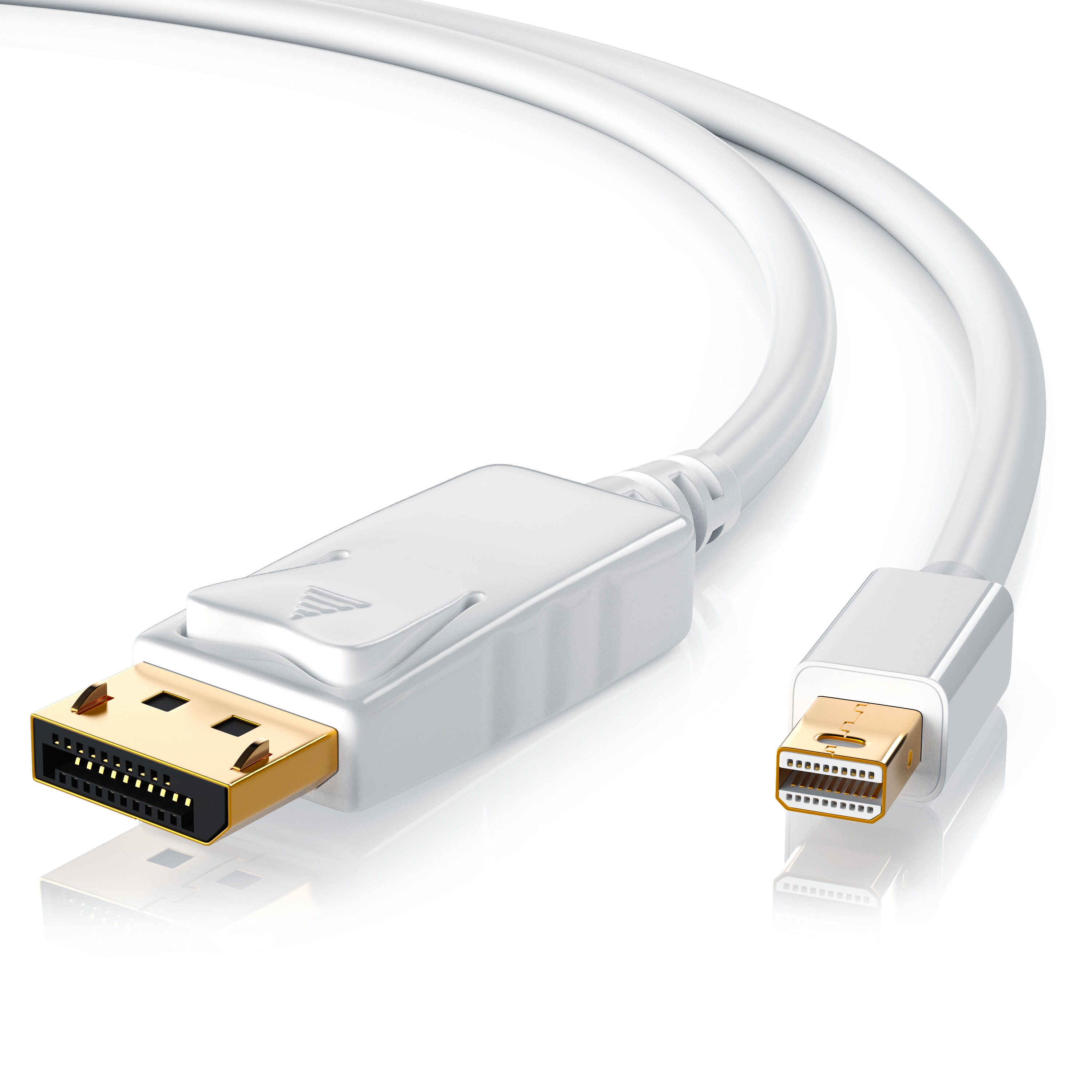 CSL Mini DisplayPort zu DisplayPort Audio- & Video-Kabel, FullHD MiniDP Monitor Kabel, Verbindungskabel - 2m