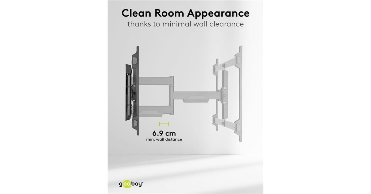 goobayTV Wall Mount Pro FULLMOTION (XL), 43 tot 90 inch wandmontage   (Zwart)