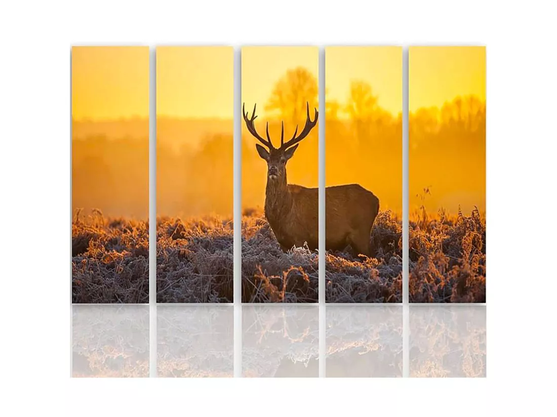 Tableau coucher de soleil cerf 2 - 200 x 100 cm