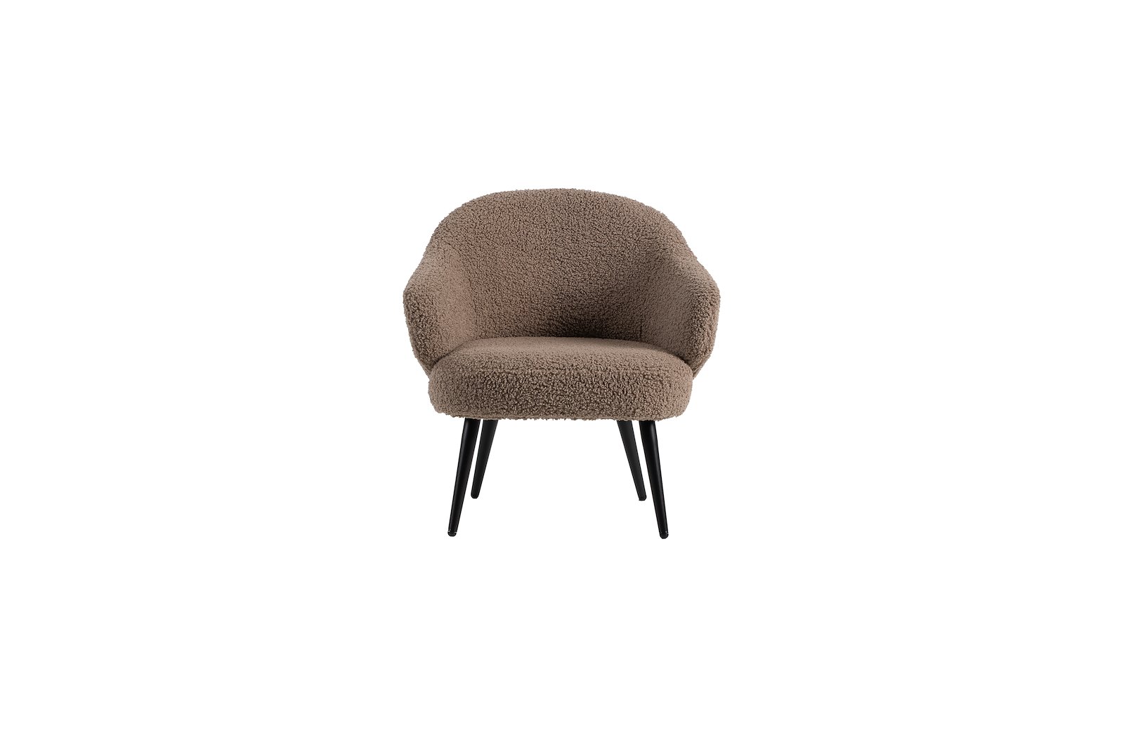 Dublin stol med sorte ben, tekstil Glore mørk beige