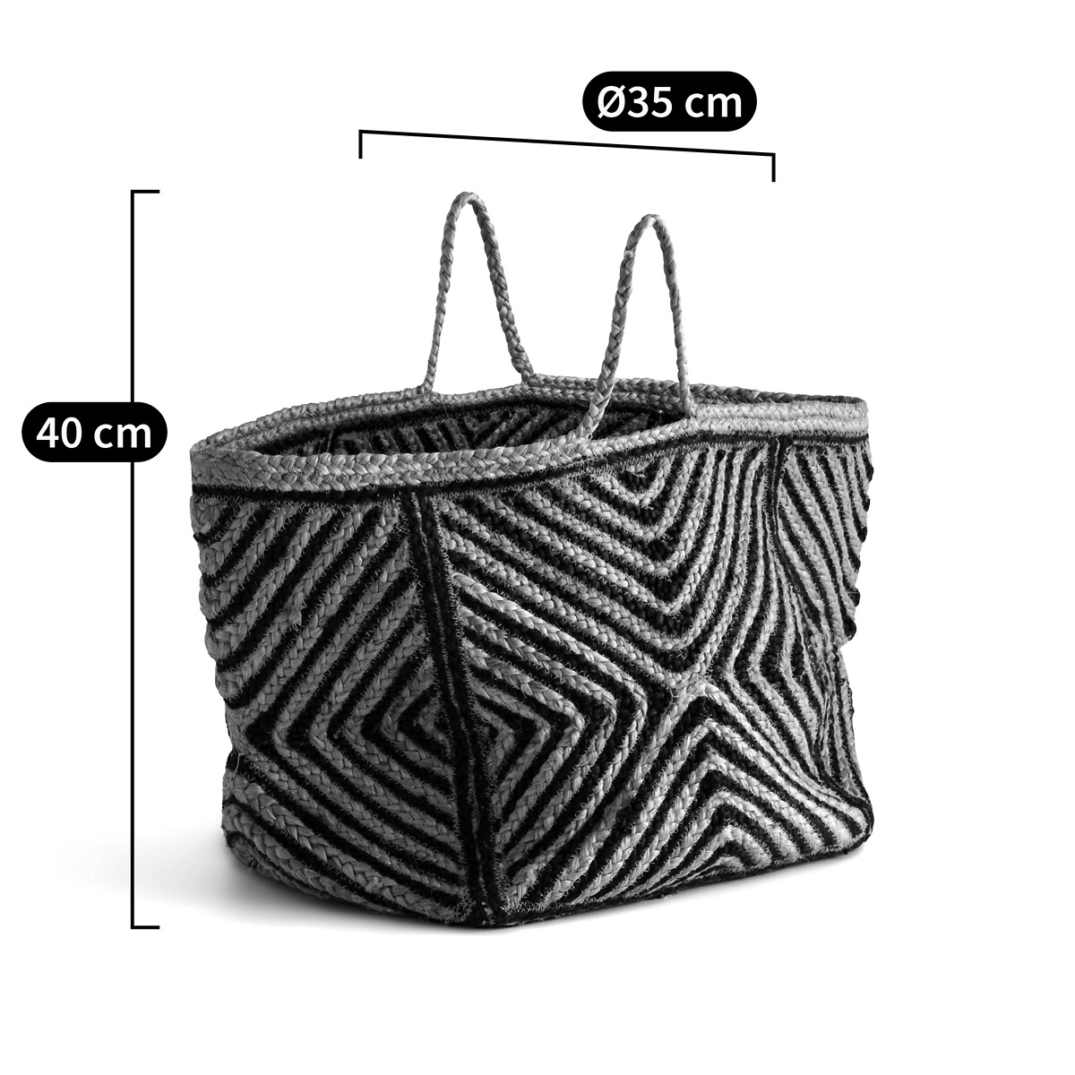 LA REDOUTE INTERIEURS<br>Cesta de juta trançada, Jutlo