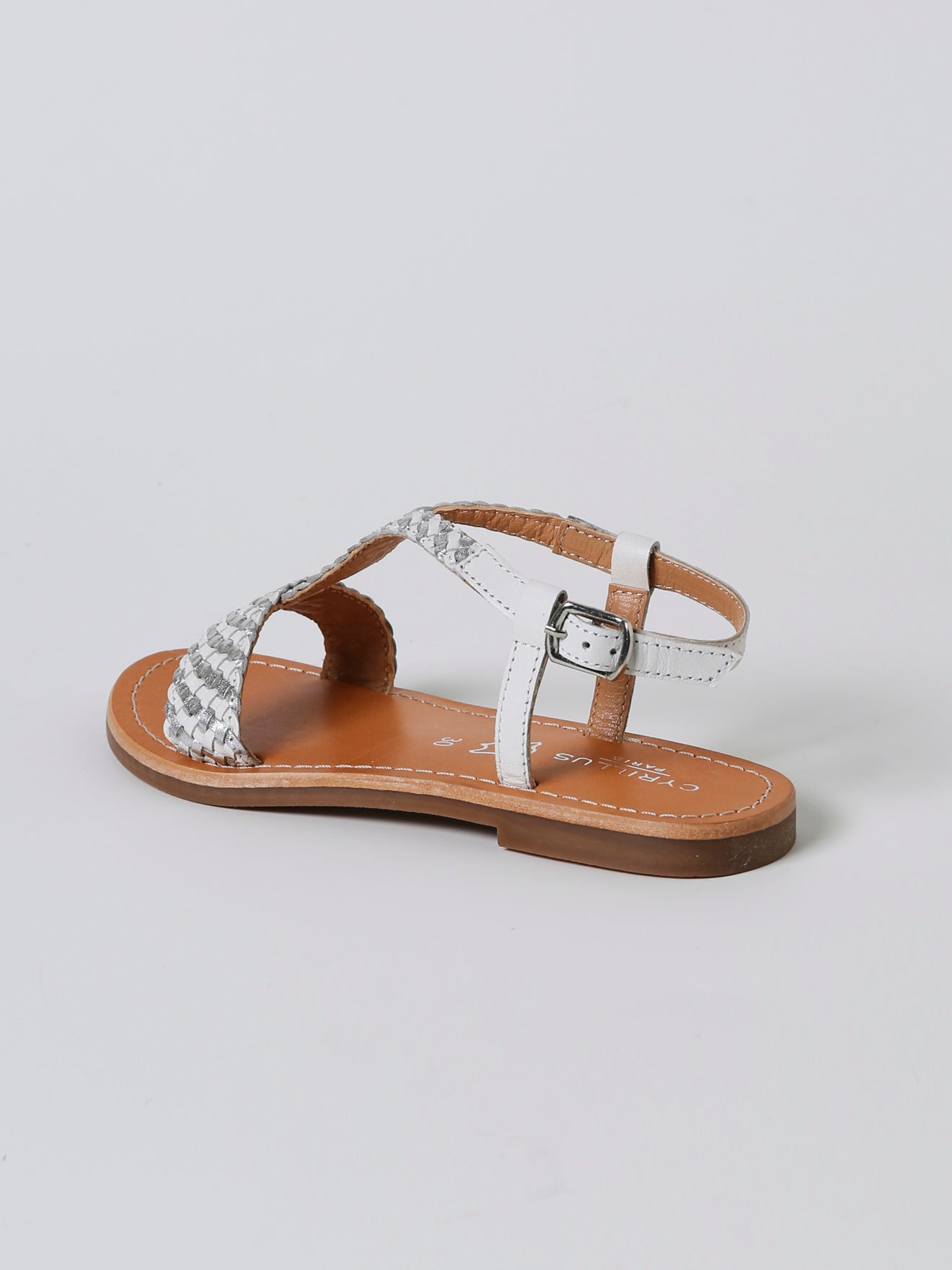Sandale tressée Fille en cuir