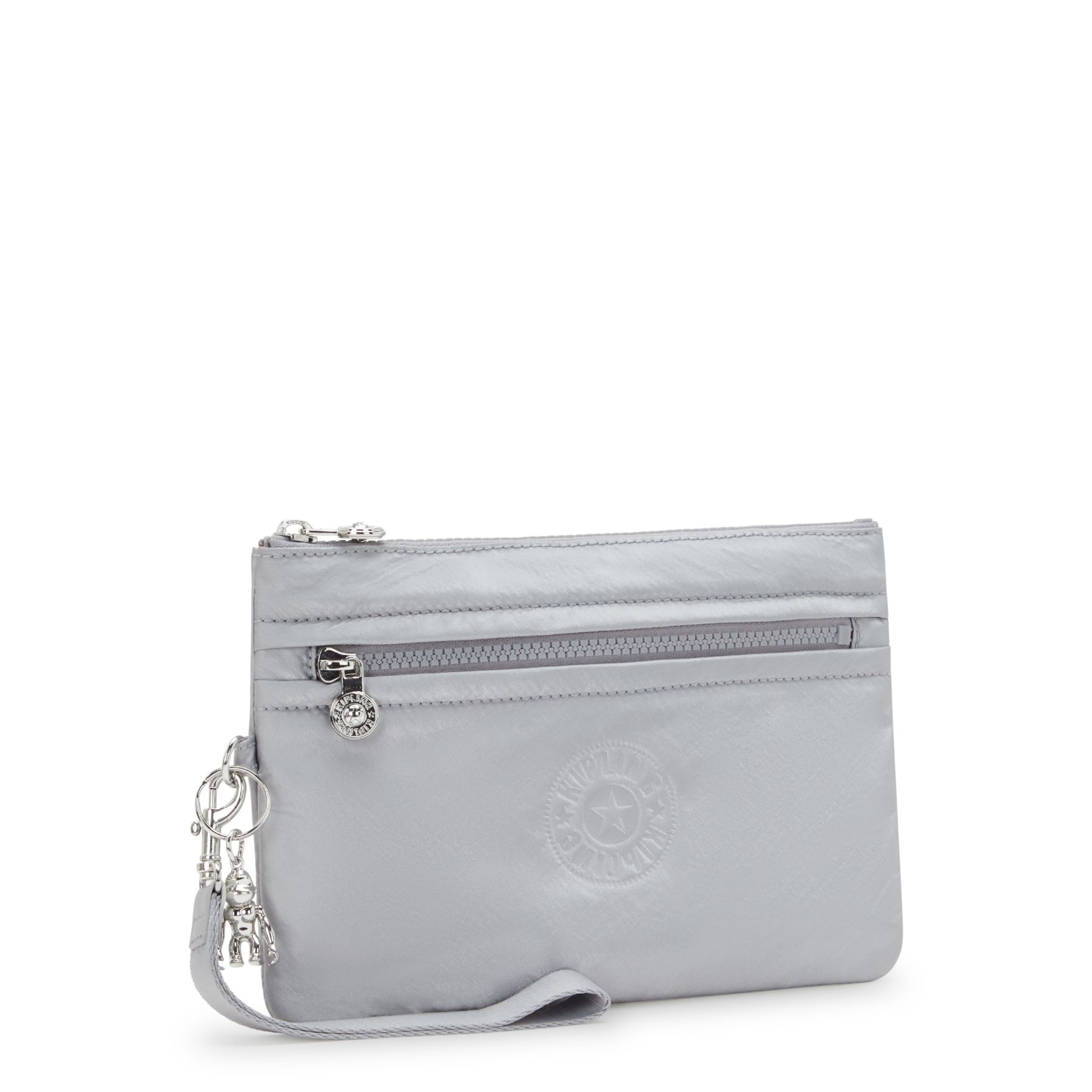 FANCY Grande pochette plate avec dragonne - Silver Glam
