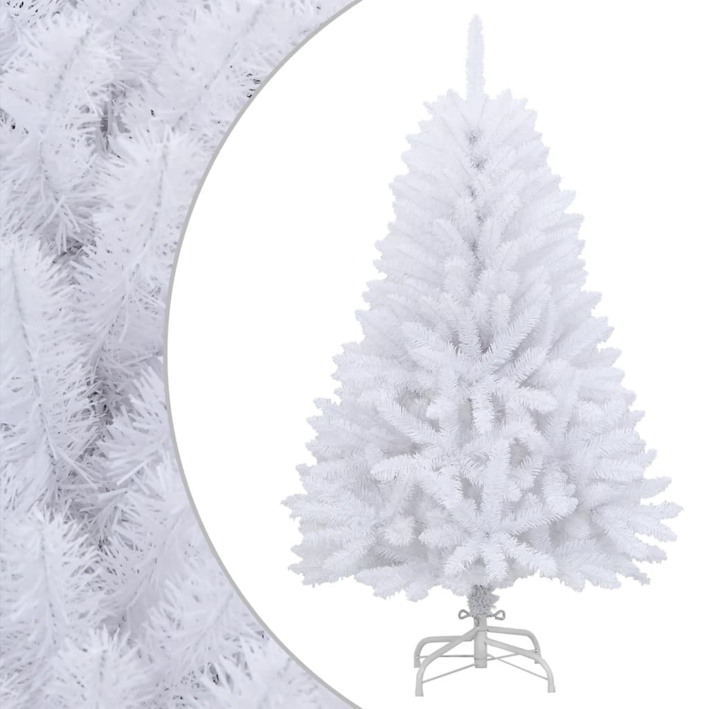 Kunstkerstboom, opvouwbaar, met standaard, wit, 120 cm