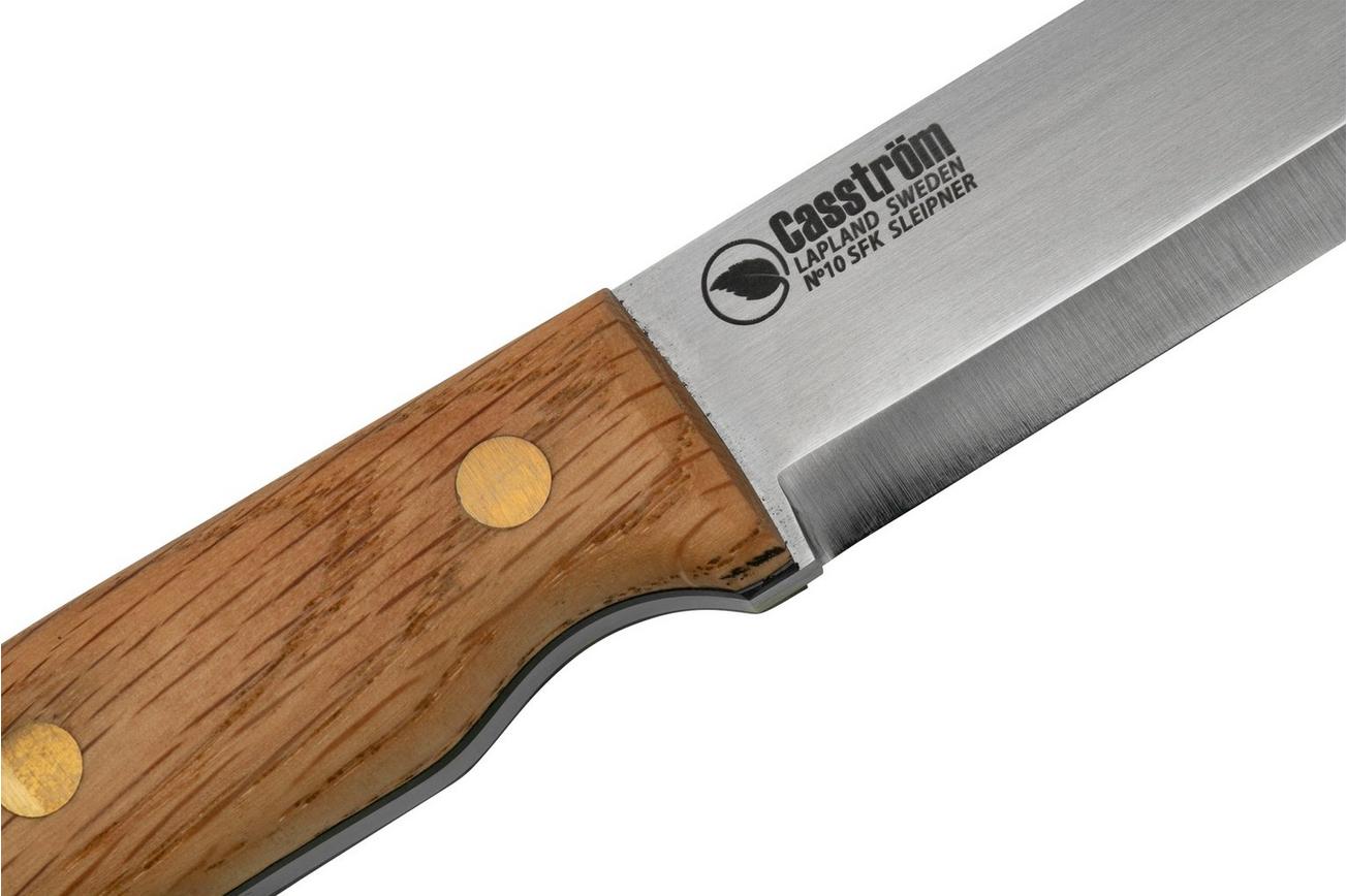 Casström No. 10 Swedish Forest Knife Oak, Sleipner Scandi Grind 13121 met firesteel