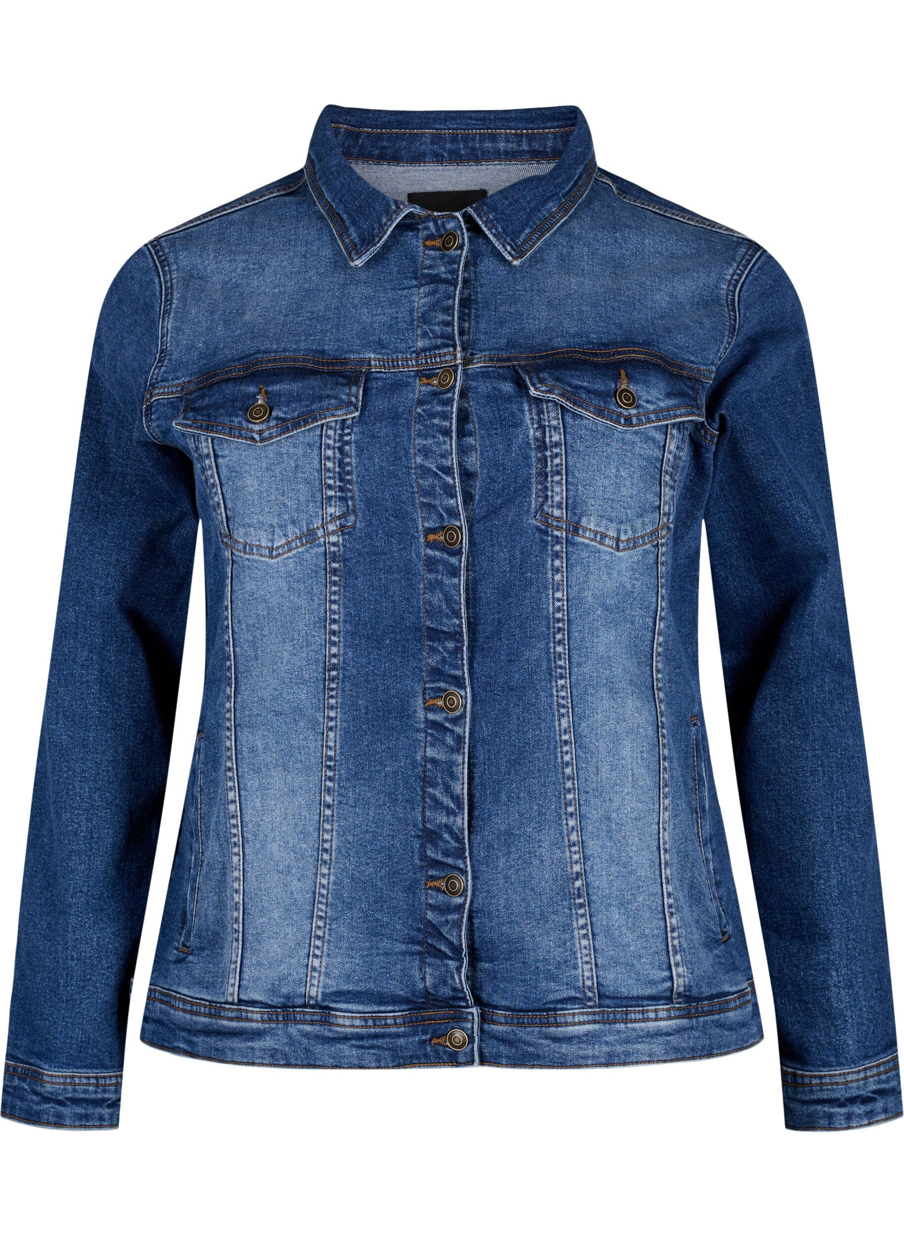 Kort denimjakke i bomuld