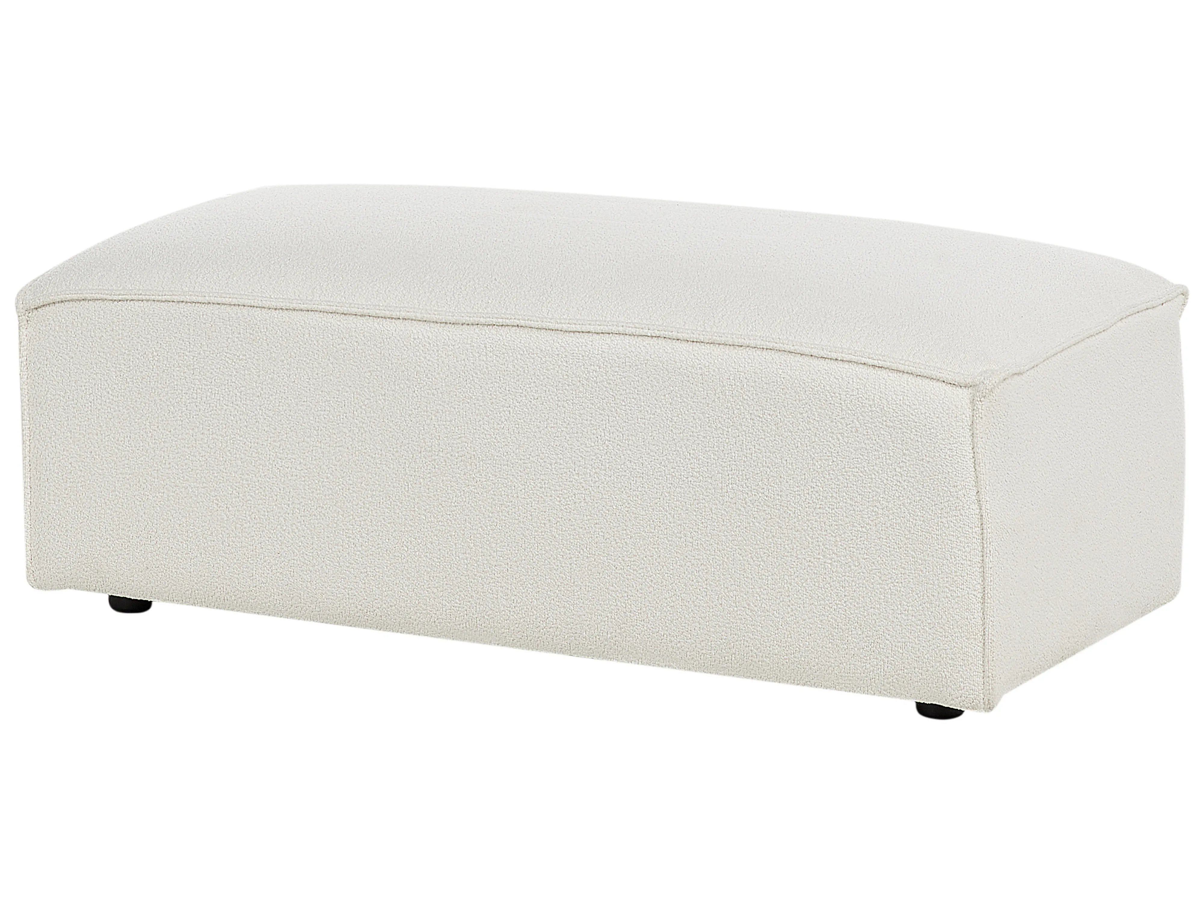 Modulaire bank 2-zits HELLNAR Bouclé Gebroken wit met ottomaan
