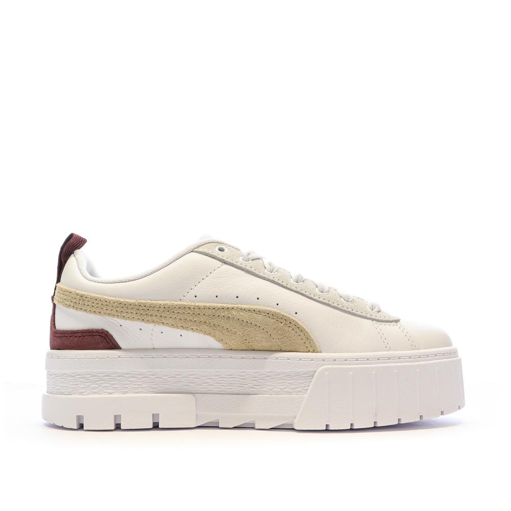 Puma Baskets Blanches/Bordeaux Femme Puma Mayze