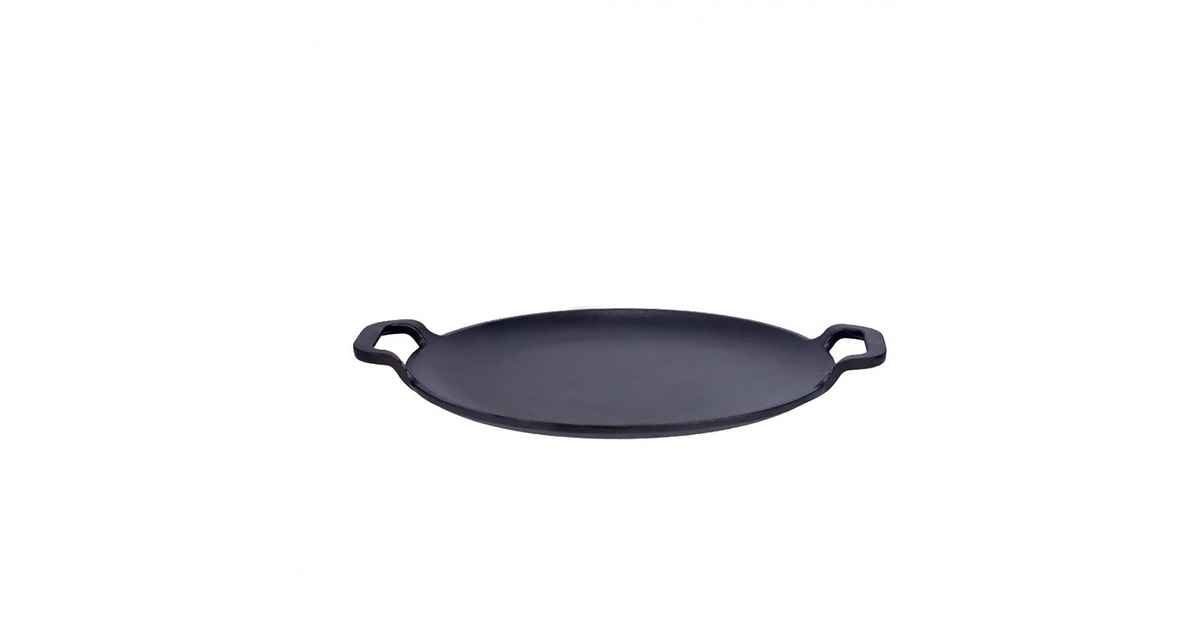 VictoriaPizzapan met twee handgrepen 25 cm, Seasoned bak-/braadpan  (Zwart, Color packaging)
