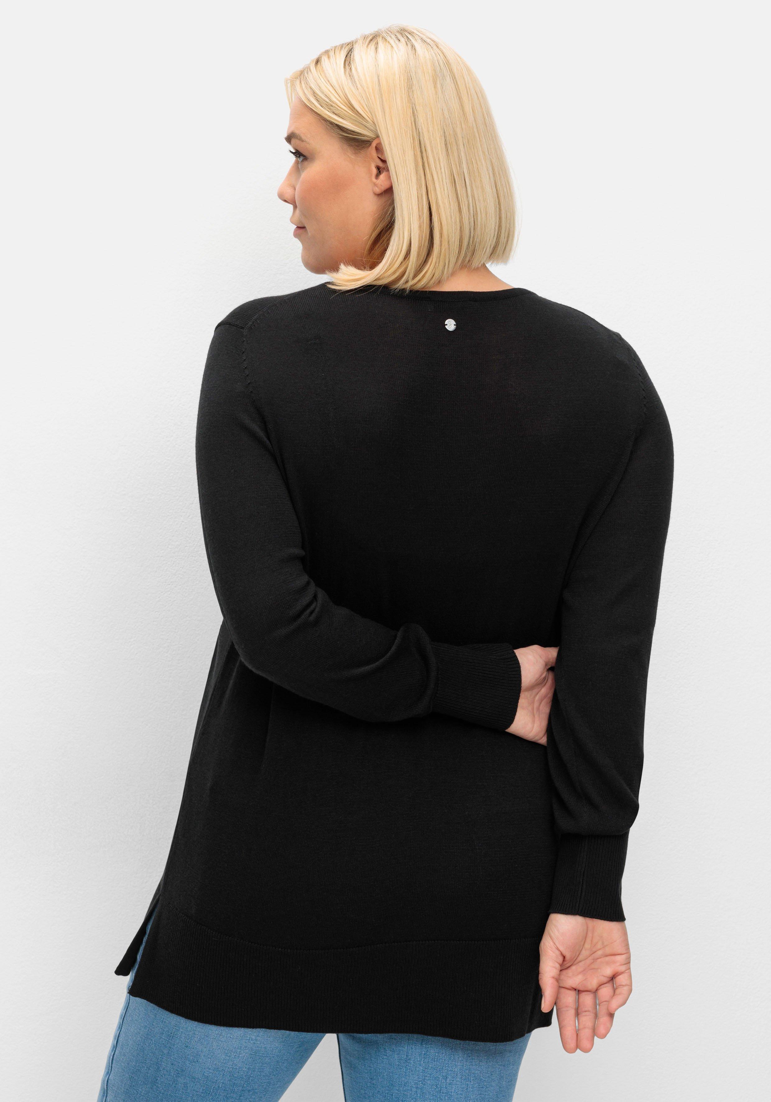 Pullover aus leichtem Strick, mit V-Ausschnitt
