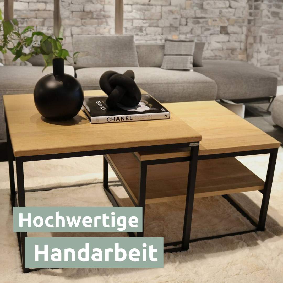 holz4home® 2er-Set Couchtisch aus Eiche