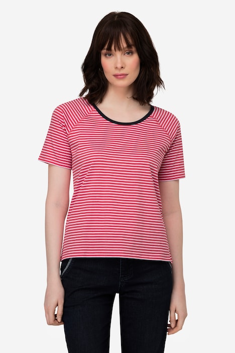 T-Shirt, Ringel, Rundhals, Raglan-Halbarm