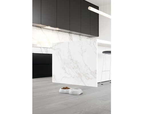 Savic Delice Double Marble Dubbele Voer- en Drinkbak, Antislip, 2 x ca. 0,2 l, ca. 26 x 15 x 4,5 cm, marmerkleurig